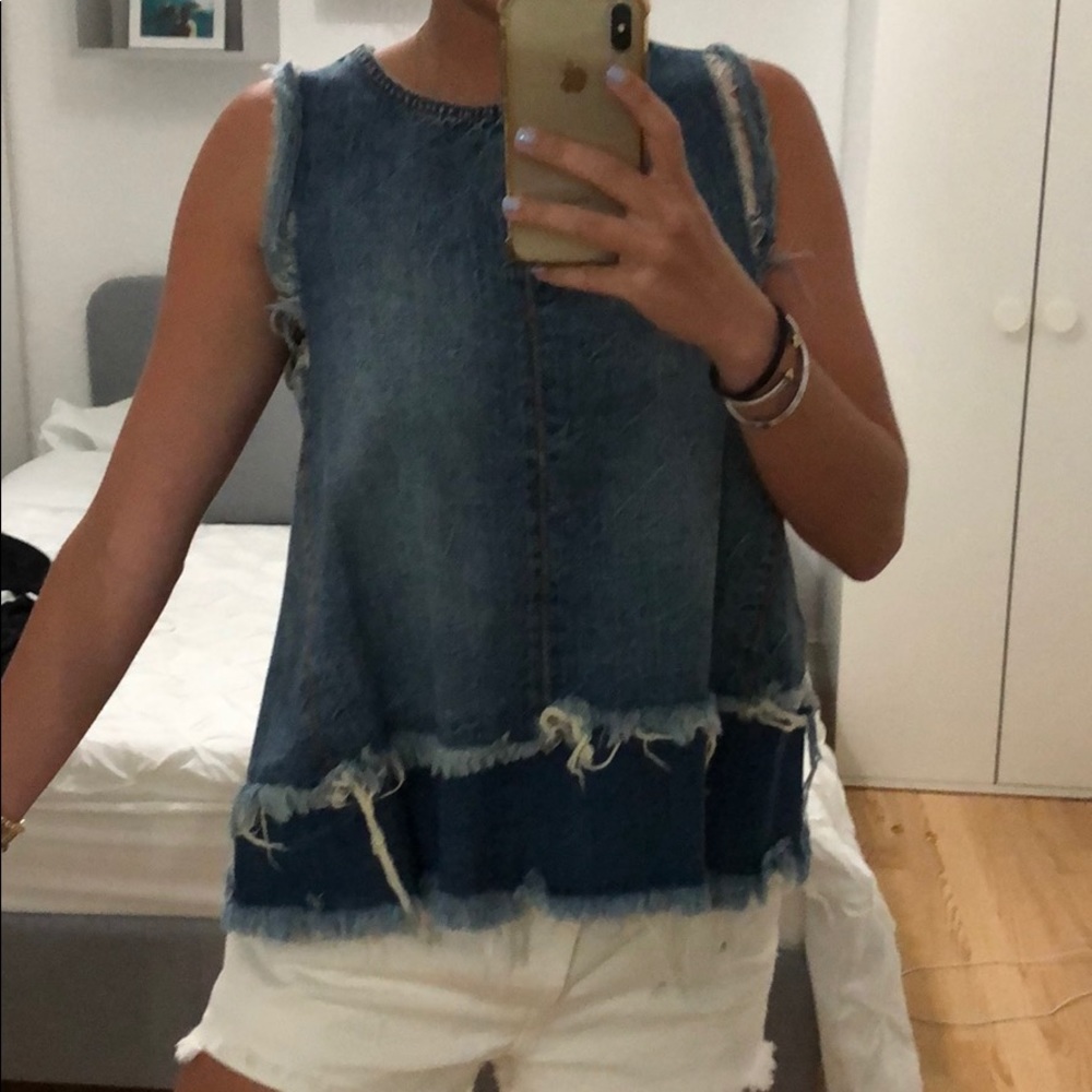 Jean tank top, worn once
